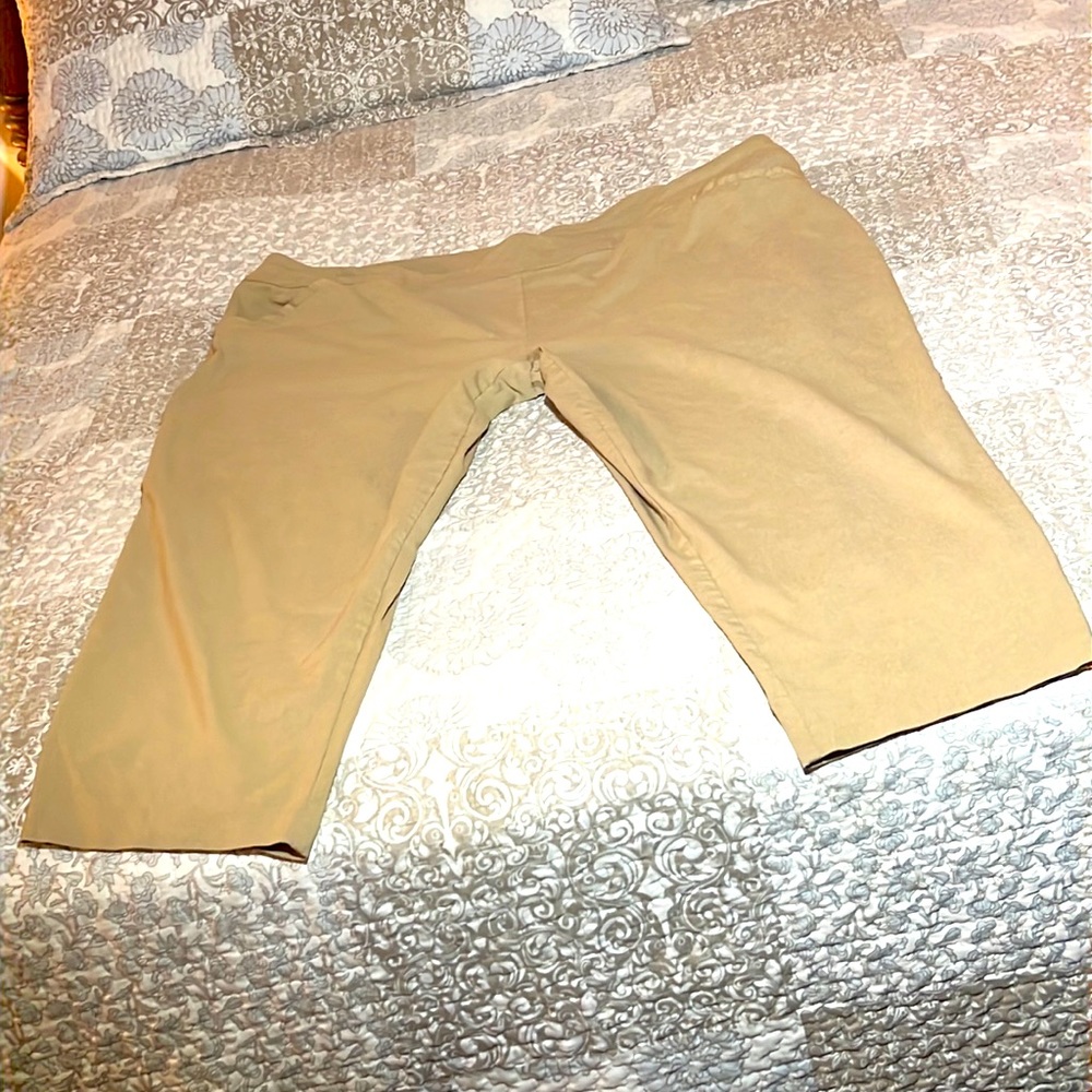 🌞 Terra & Sky nice comfy Capri pants light beige tan Women plus size 4X